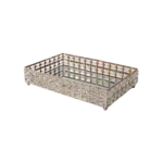 Gold rectangular 23x33cm mirror tray with crystal