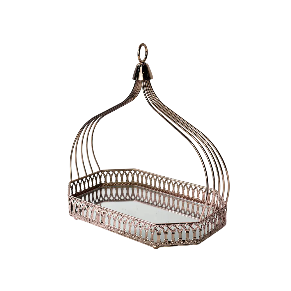 Gold regal 22x34cm mirror tray with handle2