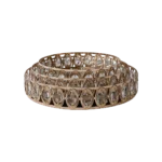 Gold round 3pcs mirror tray set with faceted crystal