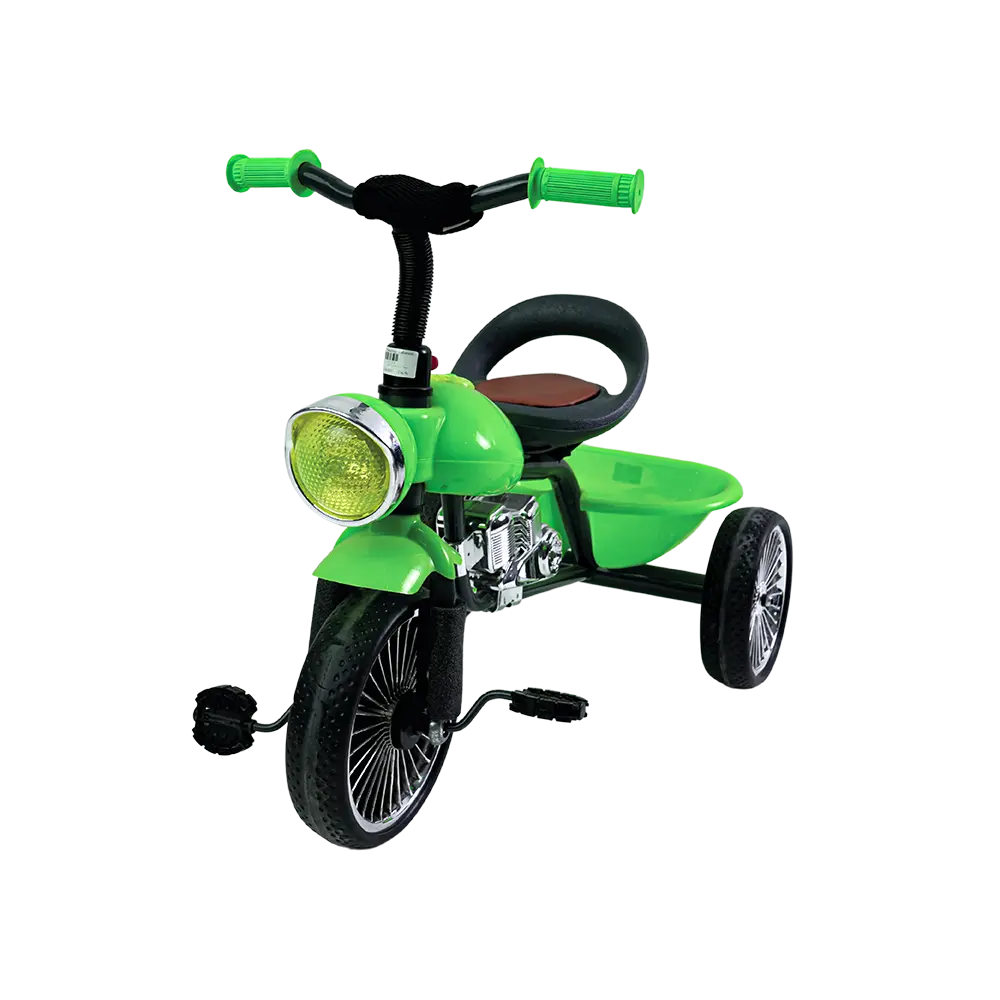 Green-&-Black-3-Wheels-Tricycle-with-Light-&-Basket Green & black 3 wheels tricycle with light & basket