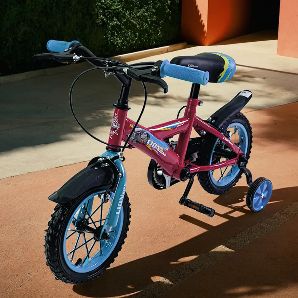LionBike-4-Wheels-12in-Red-&-Blue-Bicycle1 Lionbike 4 wheels 12in red & blue bicycle1