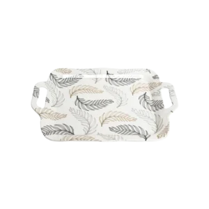 Melamine rectangular feather design tray1