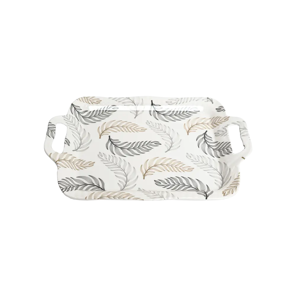 Melamine rectangular feather design tray1