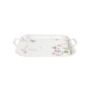 Melamine rectangular floral design tray