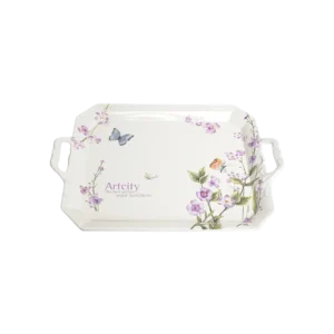 Melamine rectangular floral design tray1