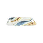 Melamine rectangular marbled pattern tray