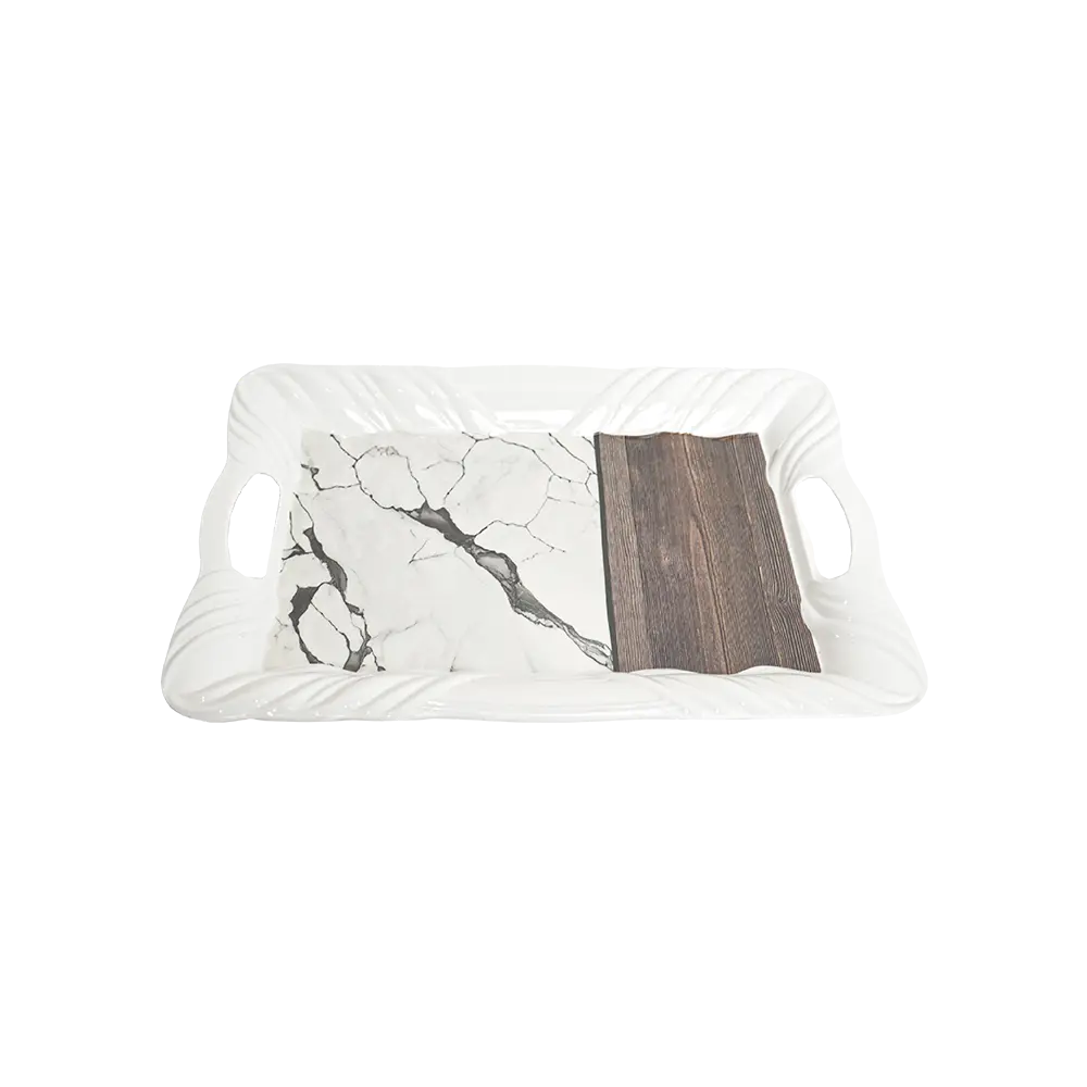 Melamine rectangular white tray1