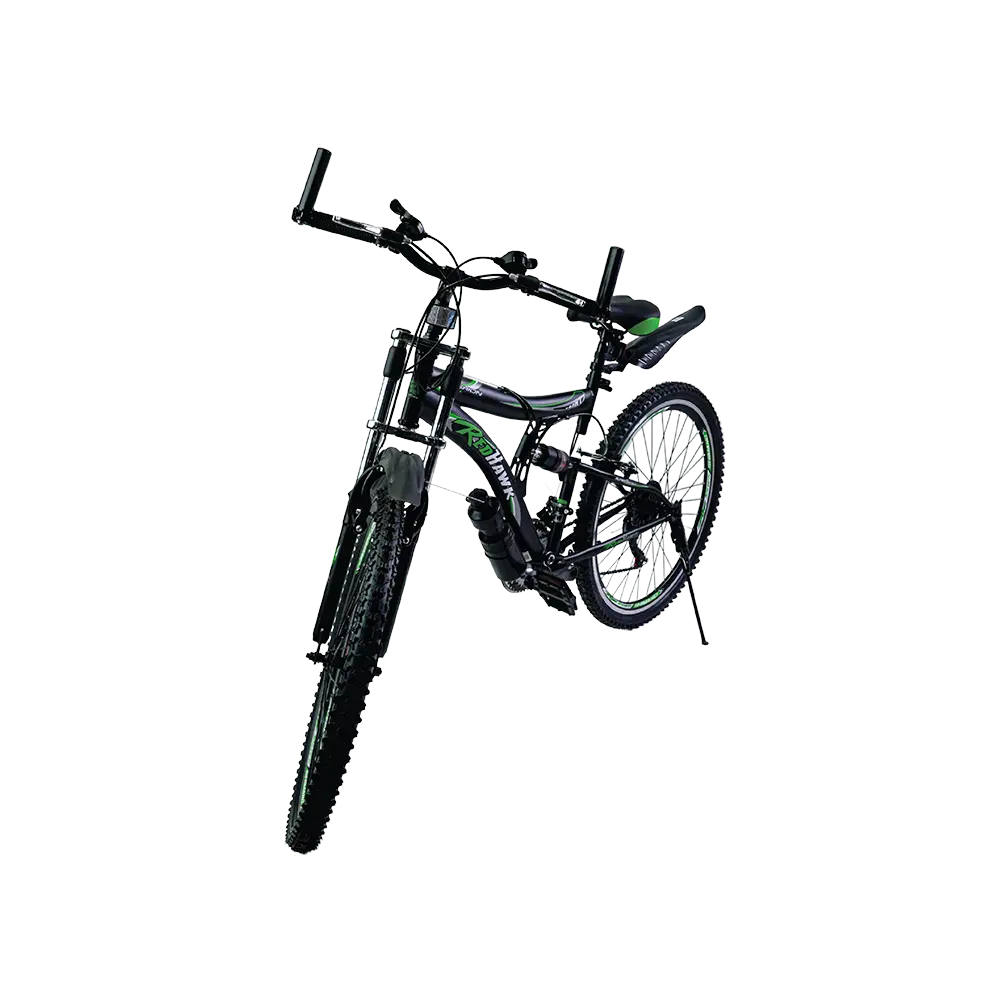 Red hawk 2 wheels 26in black & green amasor bicycle with water bottle