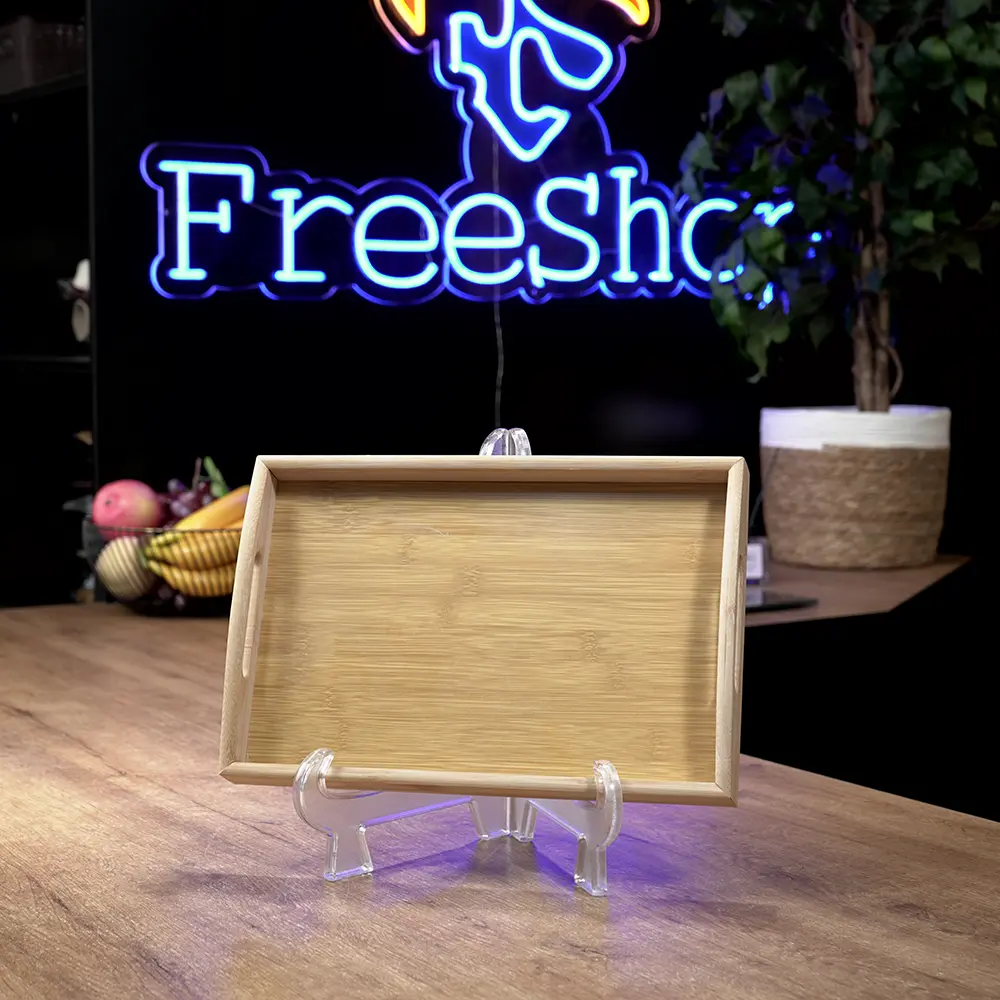 Wooden 33cm rectangular tray1