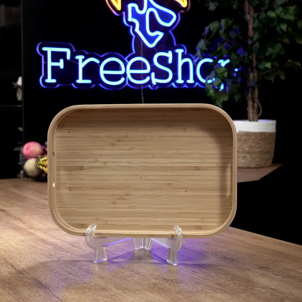 Wooden 40cm oval tray1