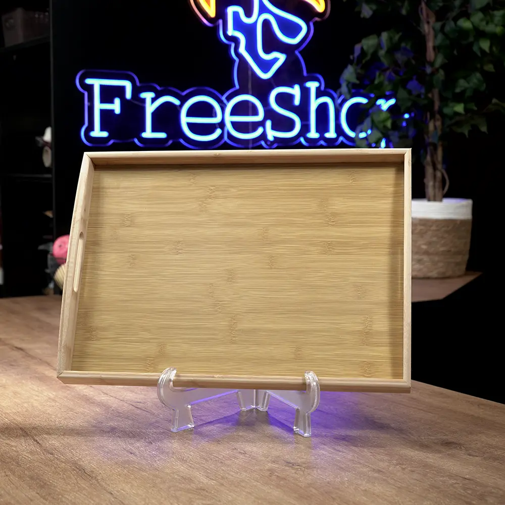 Wooden 46cm rectangular tray1