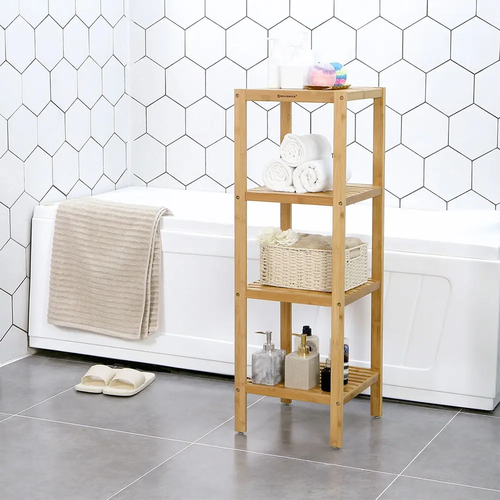 Bamboo 4 tier 35x32x110cm bathroom stand1