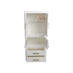 Double door plastic 35x55x130cm wardrobe with hangers and two drawer1