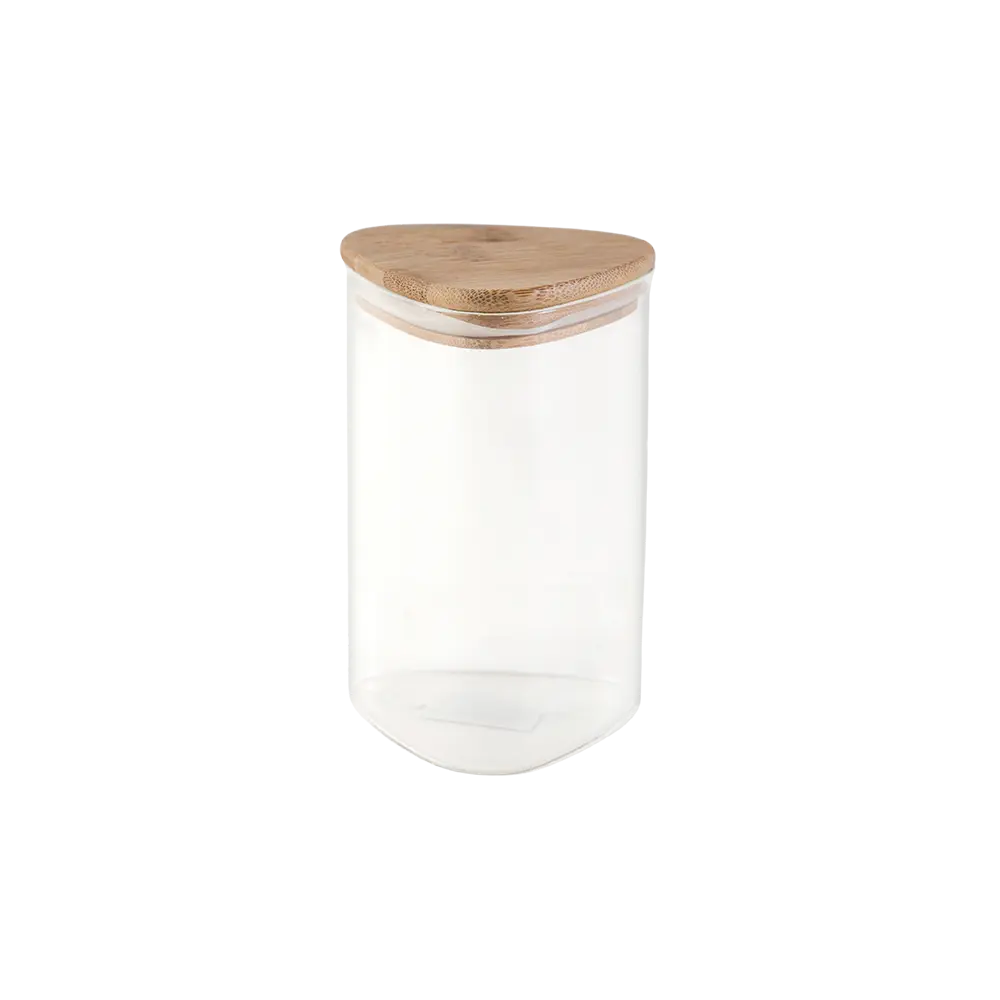 Glass 10x15cm jar with wooden lid