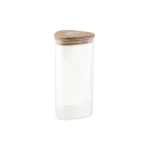 Glass 10x20cm jar with wooden lid