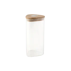 Glass 10x20cm jar with wooden lid