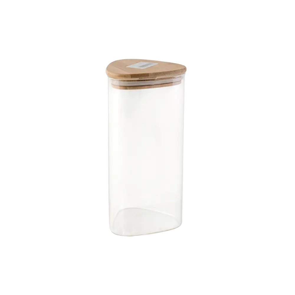 Glass 10x20cm jar with wooden lid
