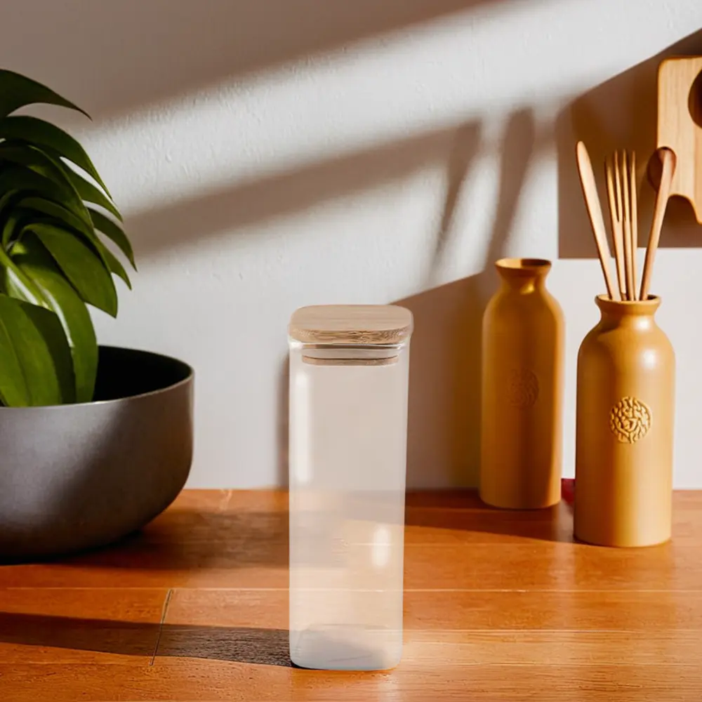 Glass-6x18cm-Jar-with-Wooden-Lid1 Glass 6x18cm jar with wooden lid1