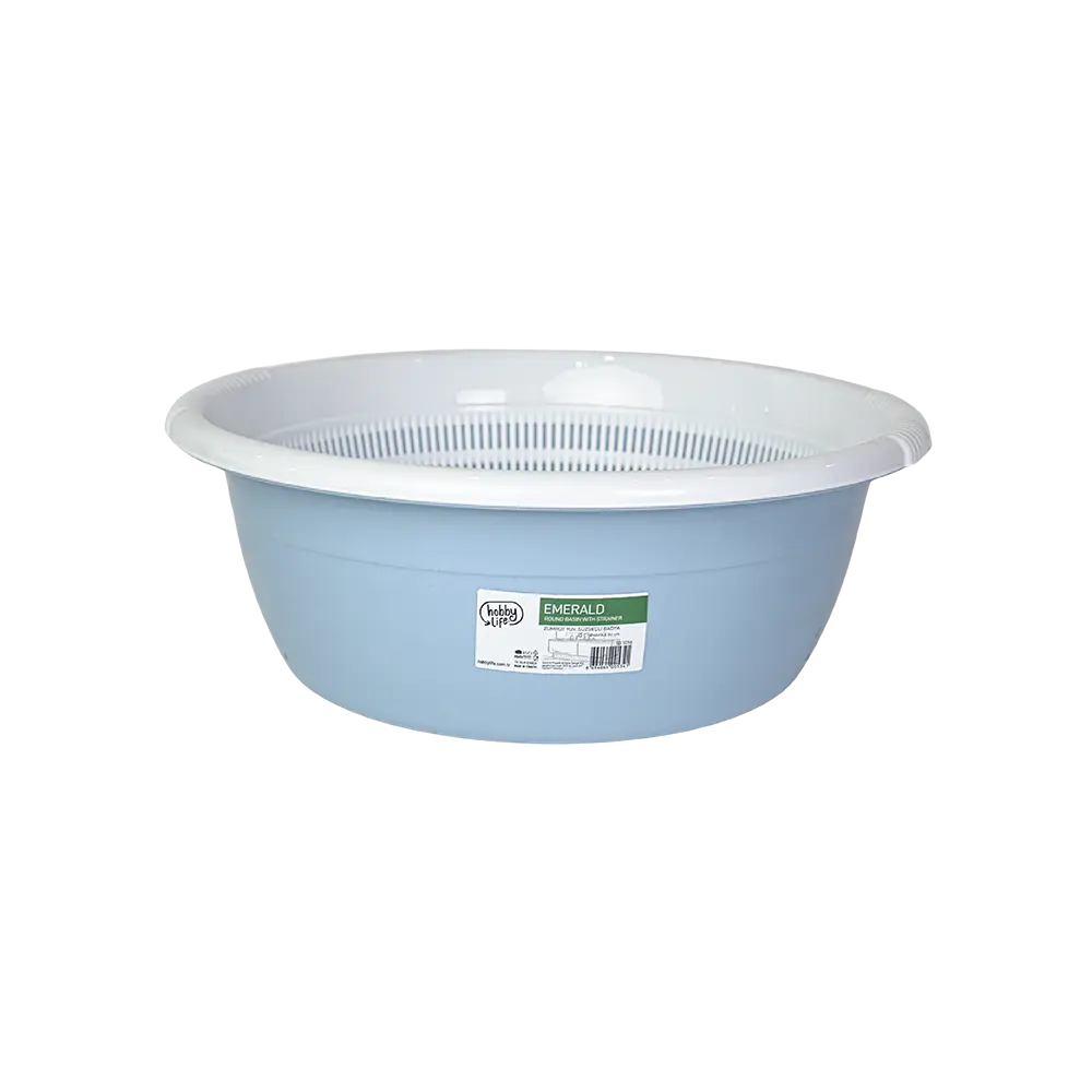Hobby life 15l blue bowl with strainer