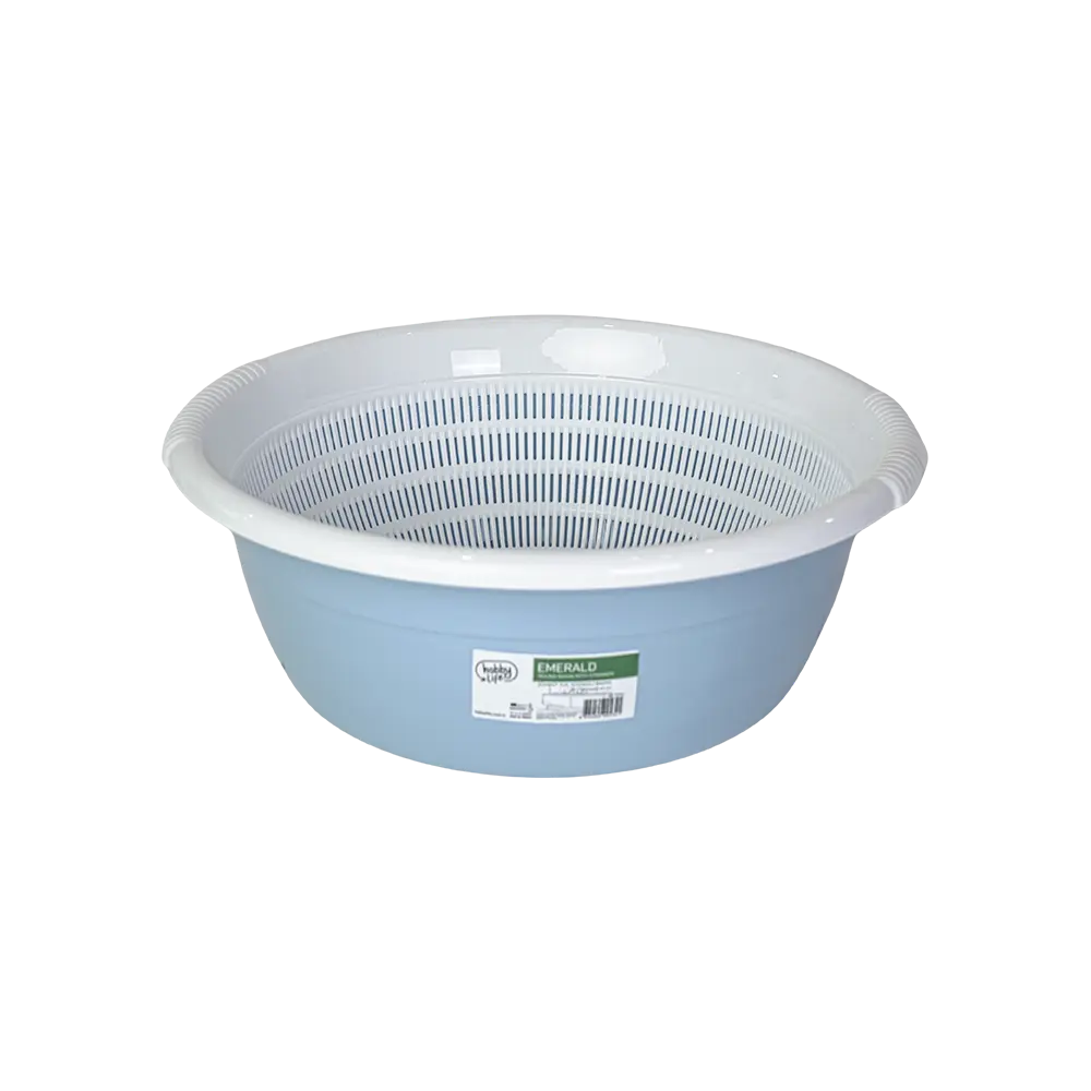 Hobby life 15l blue bowl with strainer2