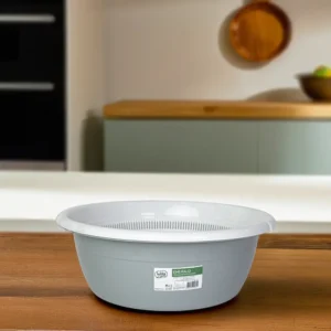 Hobby life 15l grey bowl with strainer1