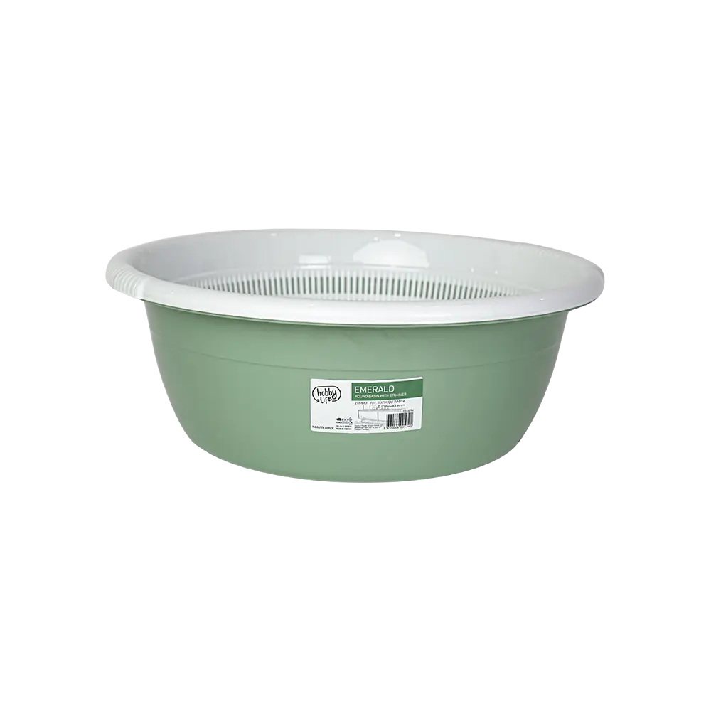 Hobby life 15l olive green bowl with strainer