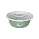 Hobby life 15l olive green bowl with strainer2
