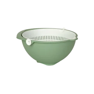 Hobby life 25x12cm olive green bowl with rotary strainer