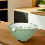 Hobby life 25x12cm olive green bowl with rotary strainer1