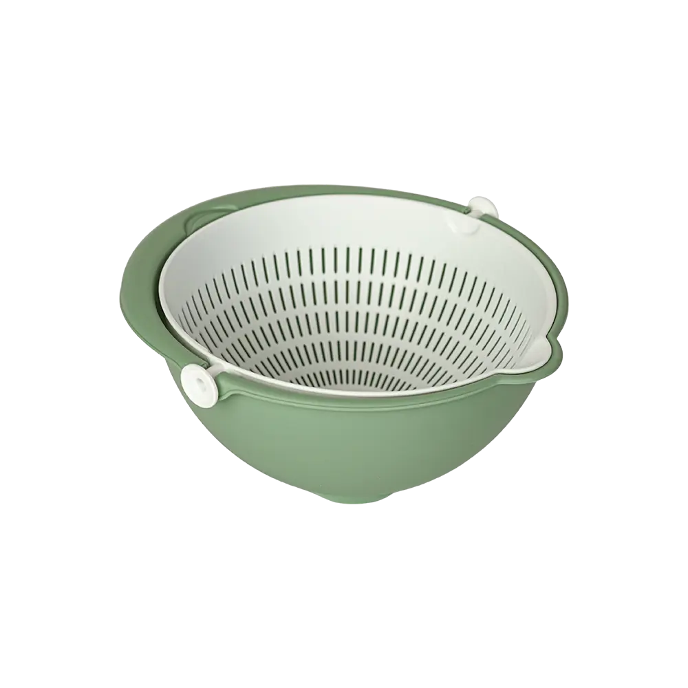 Hobby life 25x12cm olive green bowl with rotary strainer2