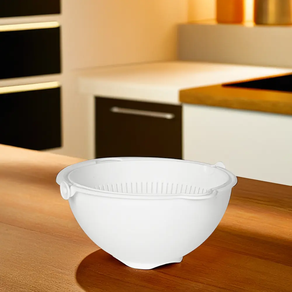 Hobby life 25x12cm white bowl with rotary strainer1
