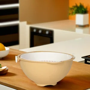 Hobby life 25x12cm yellow bowl with rotary strainer1