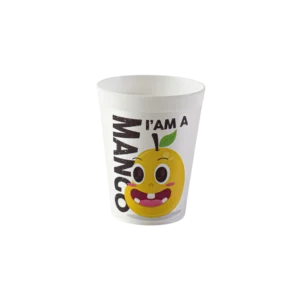 Hobby life 300ml plastic mango design white cup
