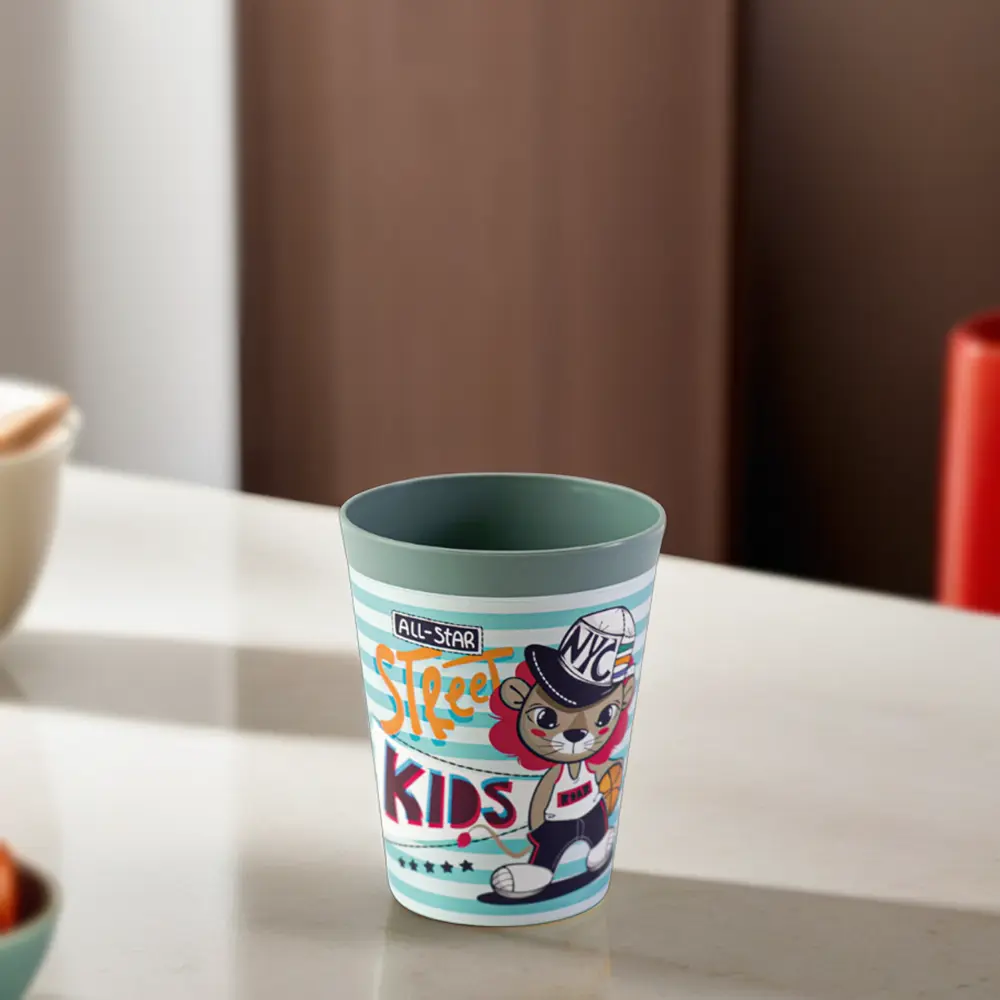 Hobby life 300ml plastic patterend green cup1