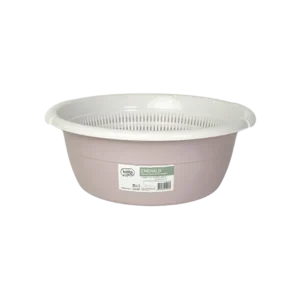 Hobby life 7l pink bowl with white strainer
