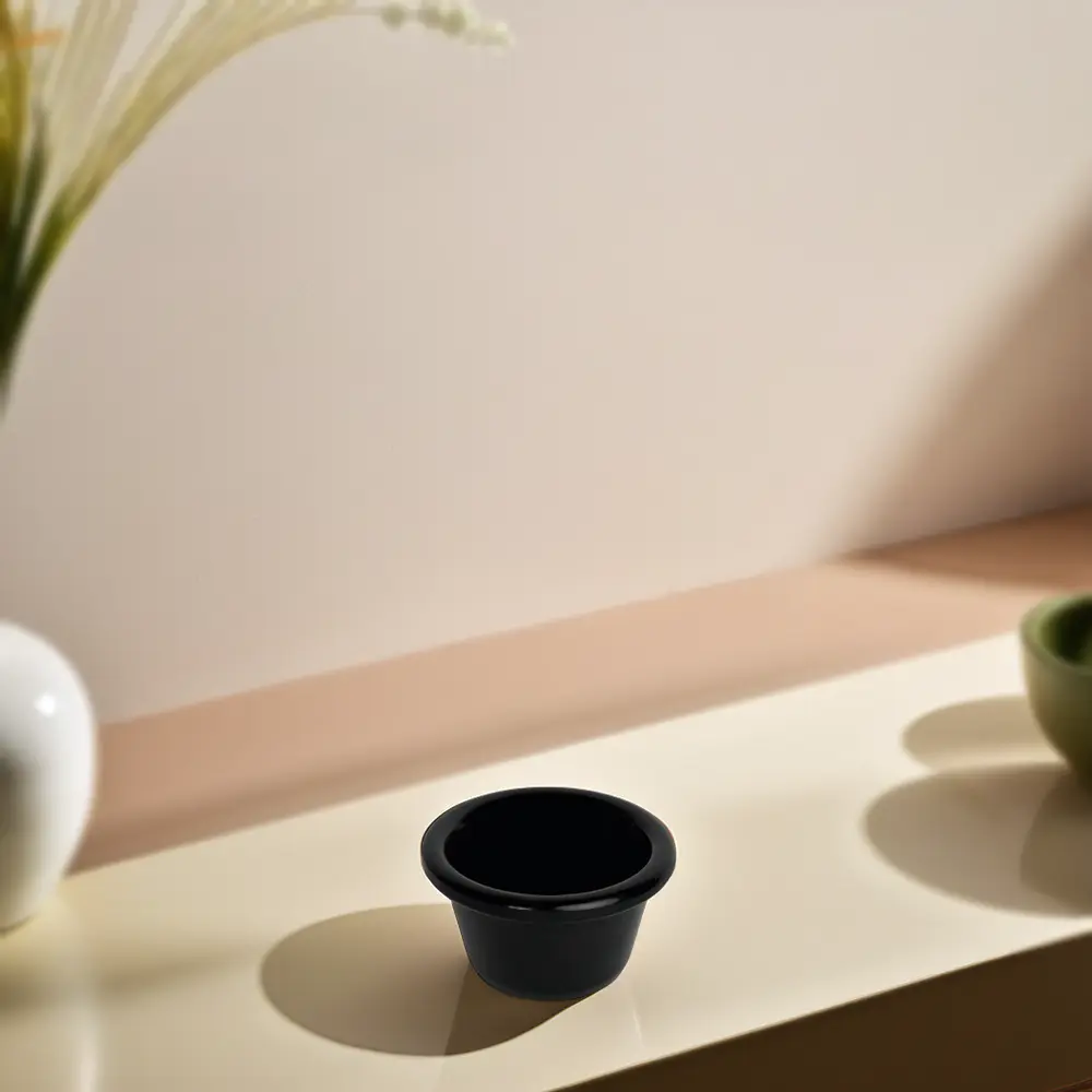 Melamine-90ml-Black-Sauce-Cup1 Melamine 90ml black sauce cup1