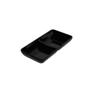 Melamine dual black serving plate