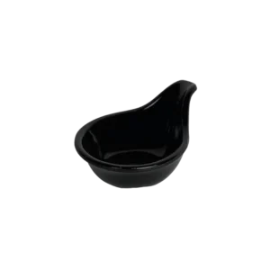 Melamine mini black serving plate with handle