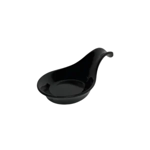 Melamine small black serving plate with handle