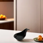 Melamine small black serving plate with handle1