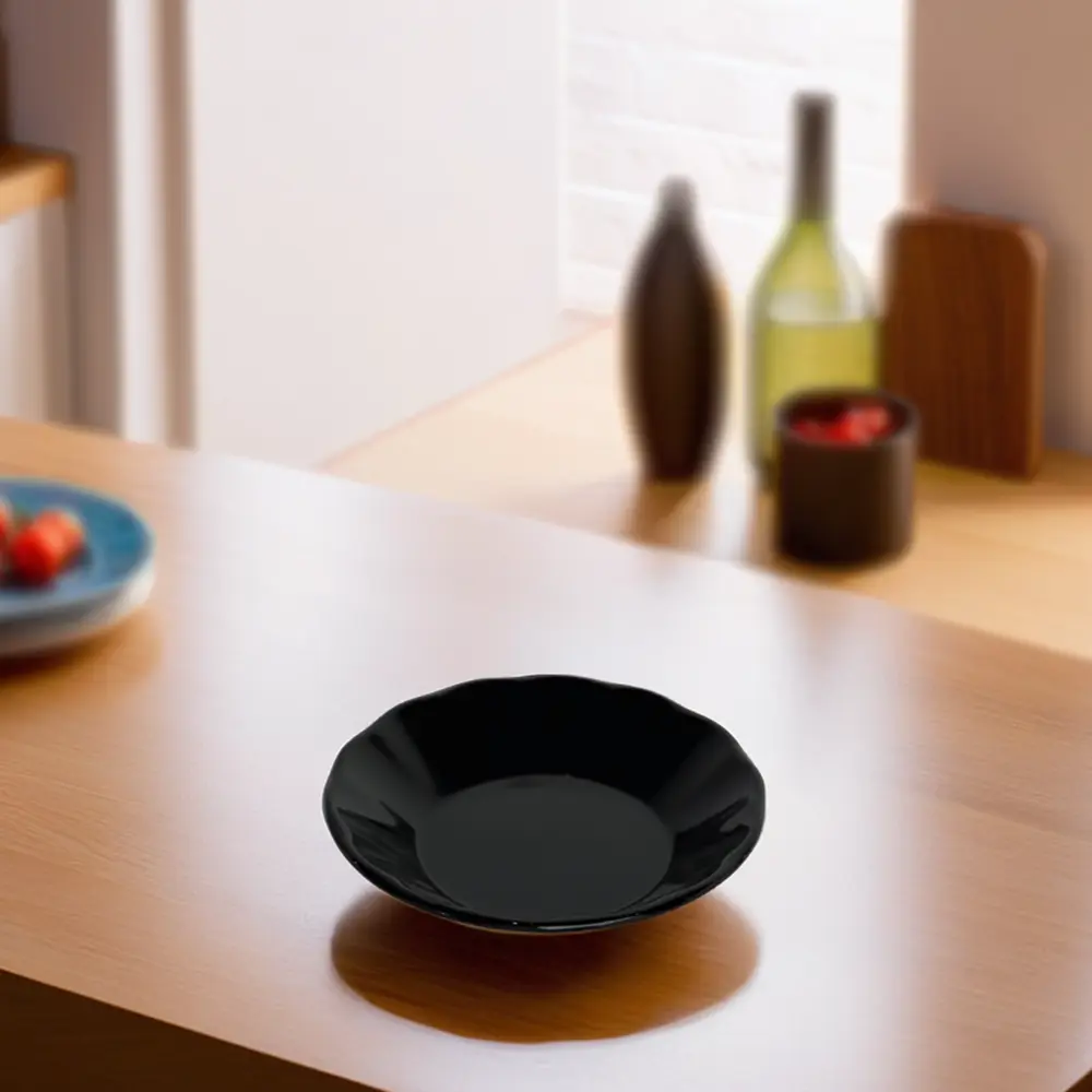 Melamine small black serving plate1