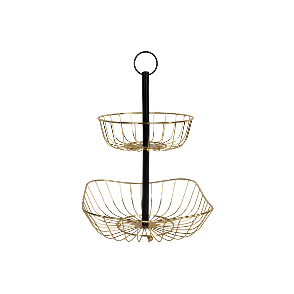 Metal black & gold fruits basket