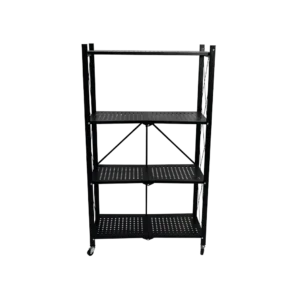 Metalic 4 tier 30x70x125cm rolling black stand