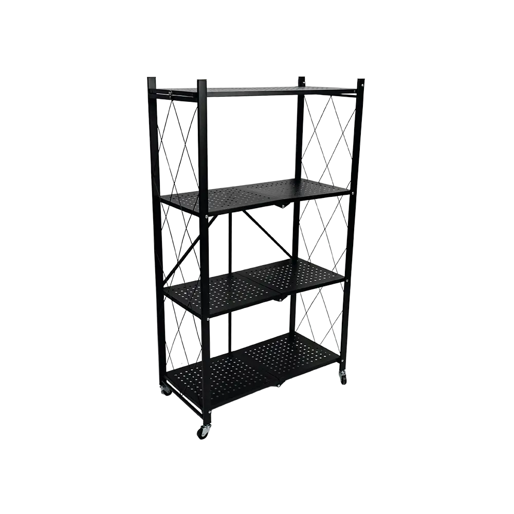 Metalic-4-Tier-30x70x125cm-Rolling-Black-Stand1 Metalic 4 tier 30x70x125cm rolling black stand1
