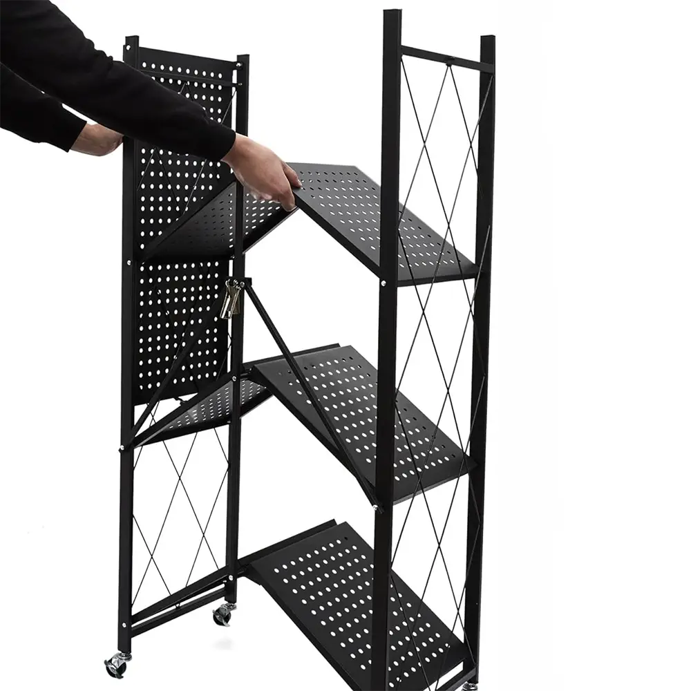 Metalic-4-Tier-30x70x125cm-Rolling-Black-Stand2 Metalic 4 tier 30x70x125cm rolling black stand2