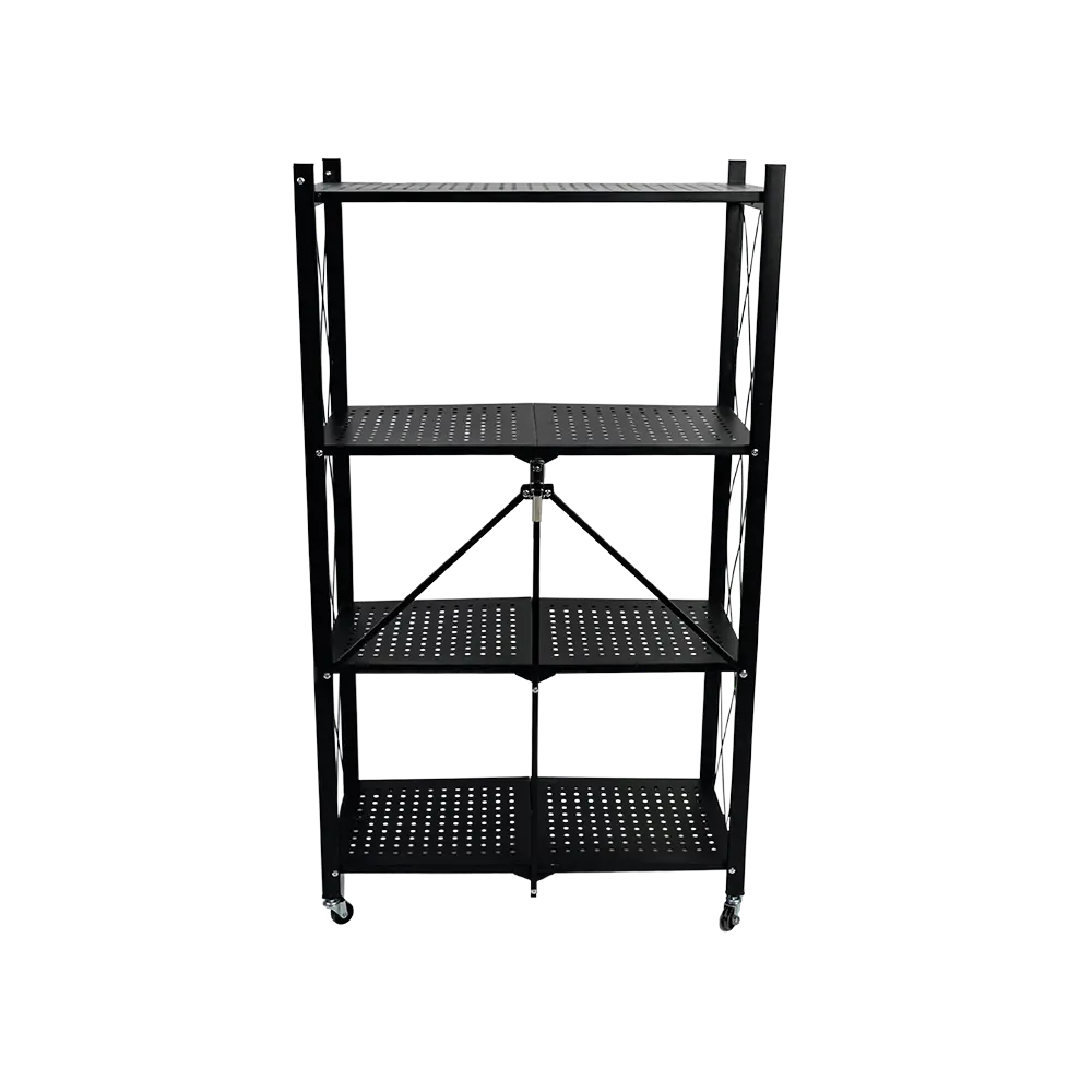 Metalic-4-Tier-30x70x125cm-Rolling-Black-Stand4 Metalic 4 tier 30x70x125cm rolling black stand4