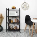 Metalic-4-Tier-30x70x125cm-Rolling-Black-Stand5 Metalic 4 tier 30x70x125cm rolling black stand5