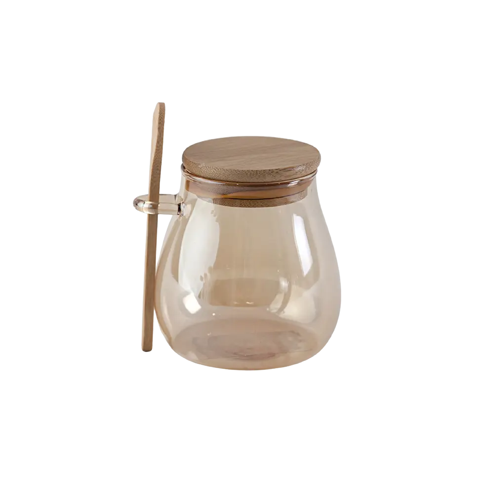 Momaz 7x10cm jar with wooden lid & spoon