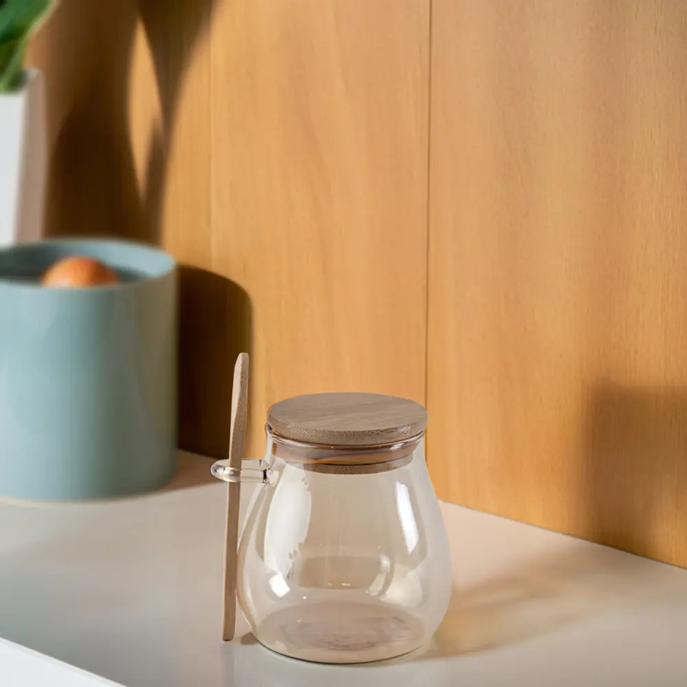 Momaz 7x10cm jar with wooden lid & spoon1