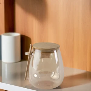 Momaz 9x14cm jar with wooden lid & spoon1